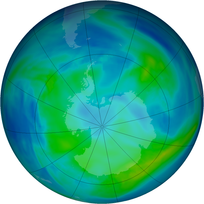 Antarctic ozone map for 01 May 2006